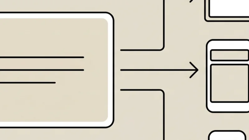 Abstract Straffe Sites illustration for a headless website project: frontends fed from one central content source
