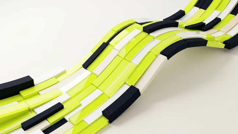 Abstracte lime, zwarte en witte banen die versnellen als metafoor voor een snellere website